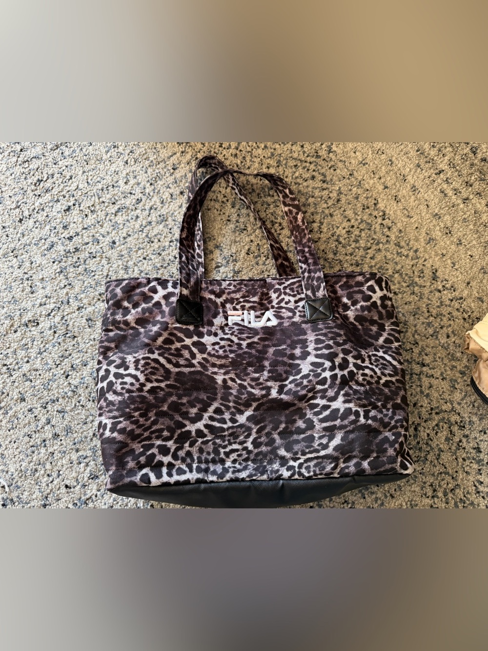 Fila Leopard Print Tote Bag in Brown and Black